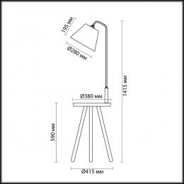 Odeon light 4667/1F HALL ODL20 307 светлое дерево/рогожка Торшер E27 1*60W 220V KALDA  - 2 купить